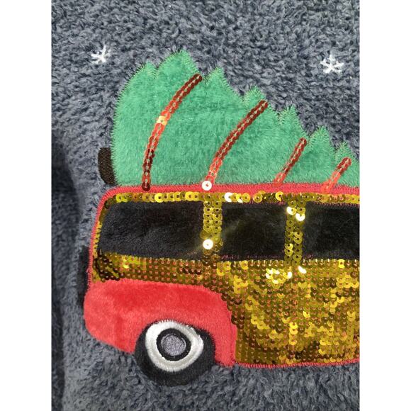 Secret Treasures Gray Plush Sherpa Fleece 2 Piece PJ Set Winter Sz Large - Picture 3 of 9